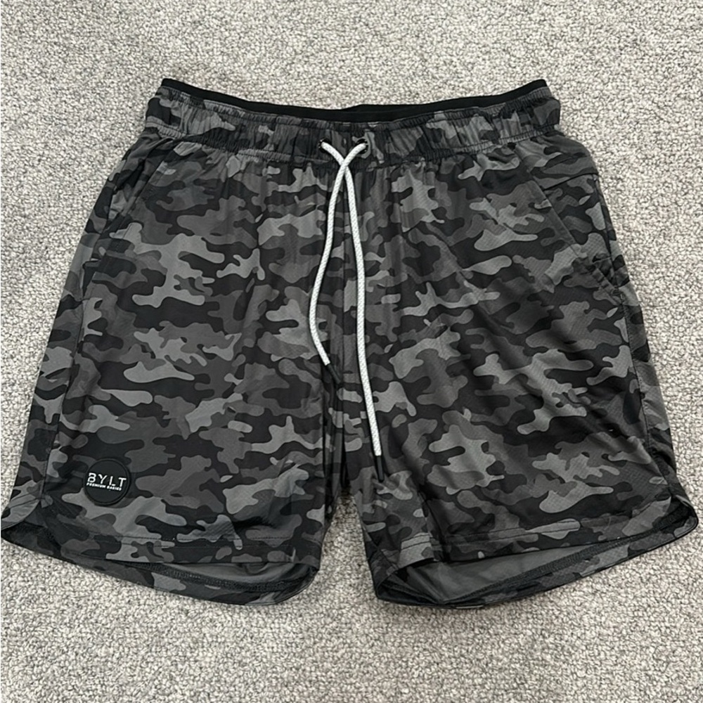 BYLT Basics Black Camo Athletic Training Shorts